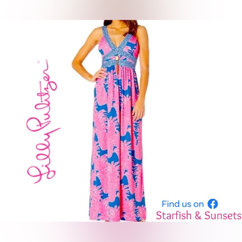 Lilly Pulitzer Taryn Maxi Dress Little Flamenco 🦄 Size 0